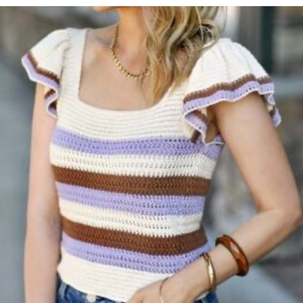 Mango Crochet Top size L